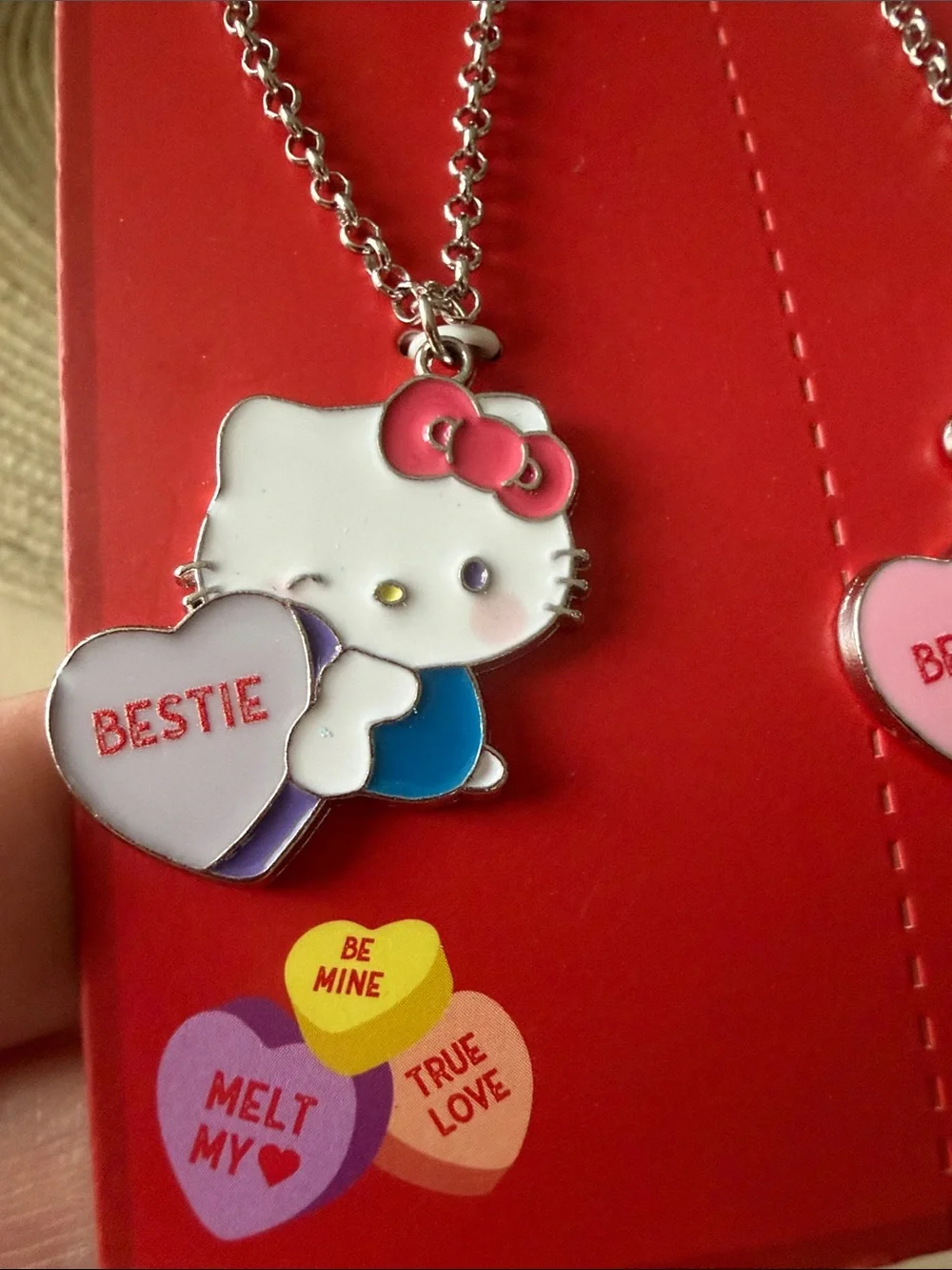 Hello Kitty Sweethearts Pink and Red BFF Sharing Necklace Set